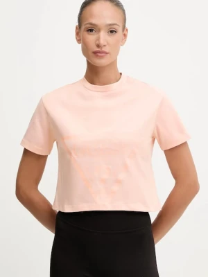 Guess t-shirt bawełniany ADELE damski kolor turkusowy V2YI06 K8HM0