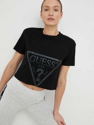 Guess t-shirt bawełniany ADELE kolor czarny V2YI06 K8HM0