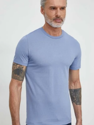 Guess t-shirt bawełniany AIDY kolor niebieski z aplikacją M2YI72 I3Z14