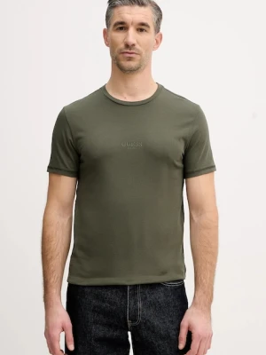 Guess t-shirt bawełniany AIDY męski kolor zielony z aplikacją M2YI72 I3Z14