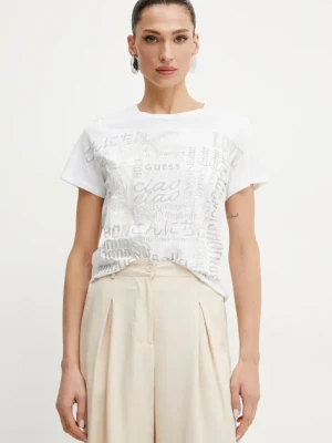 Guess t-shirt bawełniany BELLA damski kolor biały W5GI46 K9RM1