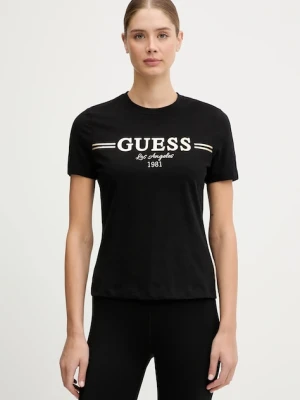 Guess t-shirt bawełniany BIBIA damski kolor czarny V5BI15 KA260