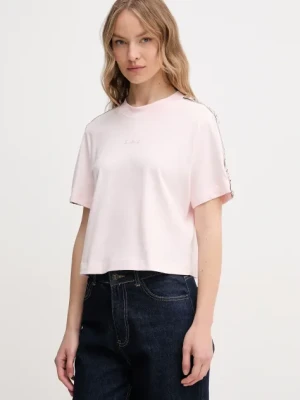 Guess t-shirt bawełniany BRITNEY damski kolor różowy V3RI08 I3Z14