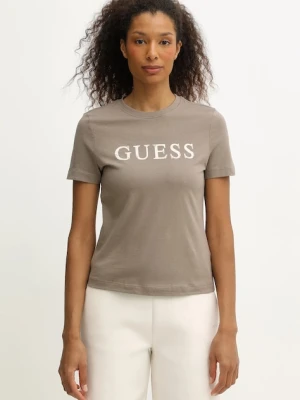 Guess t-shirt bawełniany CLELIA damski kolor beżowy V5BI10 I3Z14