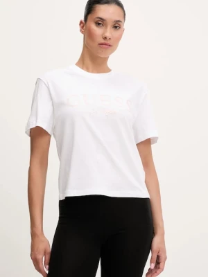 Guess t-shirt bawełniany CLEMATIS damski kolor biały V5GI09 K9RM1