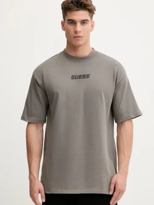 Guess t-shirt bawełniany DALIM męski kolor beżowy z nadrukiem Z4BI00 KCE21