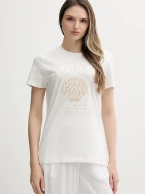 Zdjęcie produktu Guess t-shirt bawełniany damski kolor biały E5GI03 K8G01