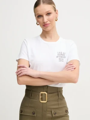 Guess t-shirt bawełniany damski kolor biały W5GI53 K9RM1