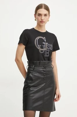 Guess t-shirt bawełniany damski kolor czarny W4BI16 I3Z14