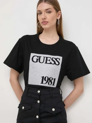 Zdjęcie produktu Guess t-shirt bawełniany damski kolor czarny W4GI16 I3Z14