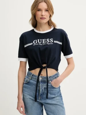 Guess t-shirt bawełniany damski kolor granatowy V5GI05 I3Z14