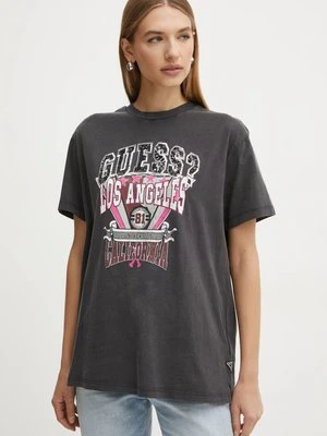 Guess t-shirt bawełniany damski kolor szary W4BI22 K8FQ4