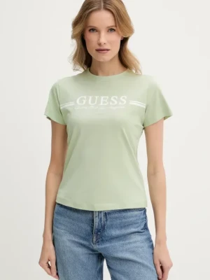 Guess t-shirt bawełniany damski kolor zielony V5GI03 I3Z14