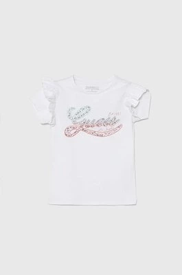 Guess t-shirt bawełniany dziecięcy kolor biały J4YI43 K6YW4
