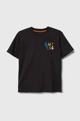 Guess t-shirt bawełniany dziecięcy kolor szary z nadrukiem