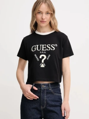 Guess t-shirt bawełniany FILANTA damski kolor czarny V5GI18 I3Z14