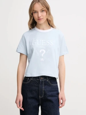 Guess t-shirt bawełniany FILANTA damski kolor niebieski V5GI18 I3Z14