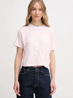 Guess t-shirt bawełniany FILANTA damski kolor różowy V5GI18 I3Z14