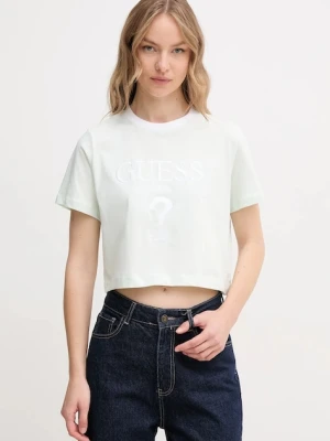 Guess t-shirt bawełniany FILANTA damski kolor zielony V5GI18 I3Z14