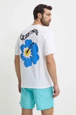 Guess t-shirt bawełniany FLOWER męski kolor biały z nadrukiem F4GI01 I3Z11