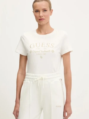 Guess t-shirt bawełniany GLORIA damski kolor biały V5YI03 I3Z14