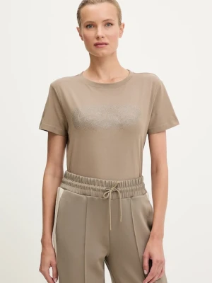 Guess t-shirt bawełniany INGRID damski kolor beżowy V5YI08 J1314