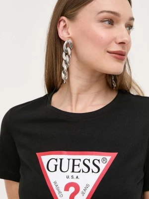 Guess t-shirt bawełniany kolor czarny W1YI1B I3Z14