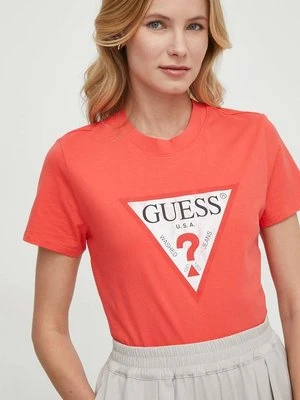 Guess t-shirt bawełniany kolor czerwony W2BI69 K8FQ1