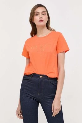 Guess t-shirt bawełniany CRYSTAL kolor pomarańczowy W3GI76 K8G01