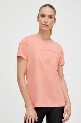 Guess t-shirt bawełniany ADELE kolor pomarańczowy V2YI07 K8HM0CHEAPER