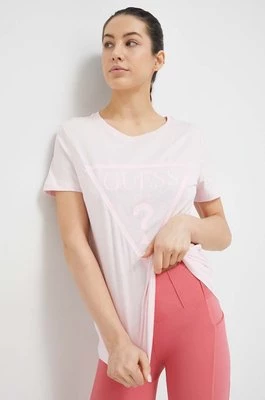 Guess t-shirt bawełniany ADELE kolor różowy V2YI07 K8HM0