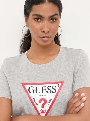 Guess t-shirt bawełniany kolor szary W1YI1B I3Z14