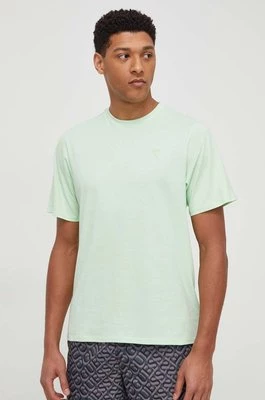 Guess t-shirt bawełniany kolor zielony z aplikacją F3GI00 K8HM0