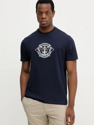 Guess t-shirt bawełniany MARINA męski kolor granatowy z aplikacją M5YI62 K8FQ4