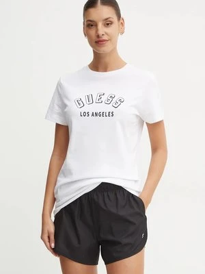 Guess t-shirt bawełniany MELODY damski kolor biały V4BI12 I3Z14