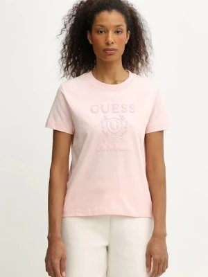 Guess t-shirt bawełniany MENA damski kolor pomarańczowy V5BI07 K8FQ4
