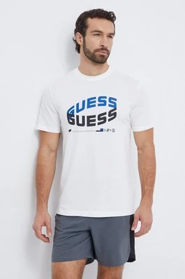 Guess t-shirt bawełniany DALACH męski kolor beżowy z nadrukiem Z4RI03 I3Z14
