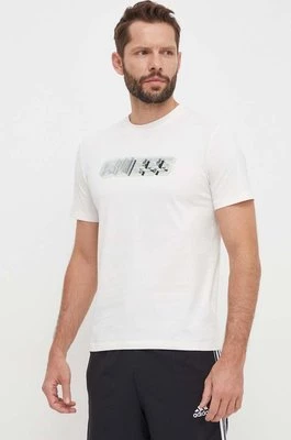 Guess t-shirt bawełniany NIKOLAS męski kolor beżowy z nadrukiem Z4RI10 I3Z14