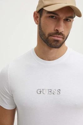 Guess t-shirt bawełniany męski kolor biały z aplikacją M4GI92 I3Z14