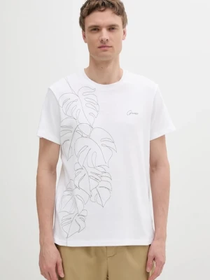 Guess t-shirt bawełniany męski kolor biały z aplikacją M5GI22 KCT51