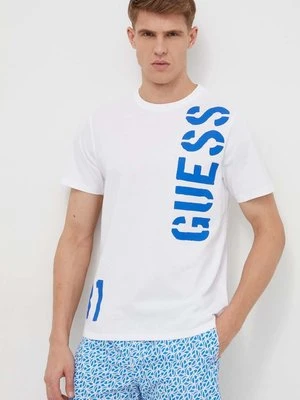 Guess t-shirt bawełniany męski kolor biały z nadrukiem F4GI04 I3Z14