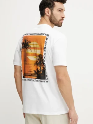 Guess t-shirt bawełniany męski kolor biały z nadrukiem F5GI10 I3Z14