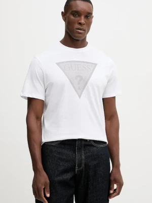 Guess t-shirt bawełniany męski kolor biały z nadrukiem M5BI04 I3Z14