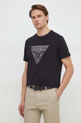 Guess t-shirt bawełniany męski kolor czarny z aplikacją M4RI27 K8FQ4