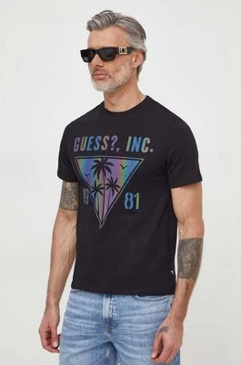 Guess t-shirt bawełniany IRIDESCENT męski kolor czarny z nadrukiem M4GI47 K9RM1
