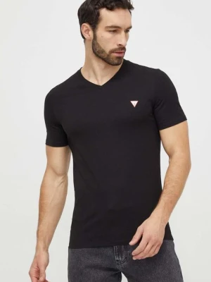 Guess t-shirt bawełniany męski kolor czarny z nadrukiem M2YI37 I3Z14