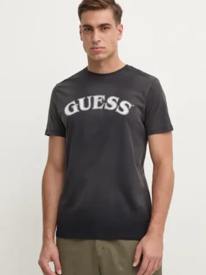 Guess t-shirt bawełniany męski kolor czarny z nadrukiem M4BI04.K9RM1
