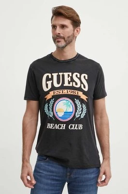 Guess t-shirt bawełniany męski kolor czarny z nadrukiem M4GI57 K9RM1