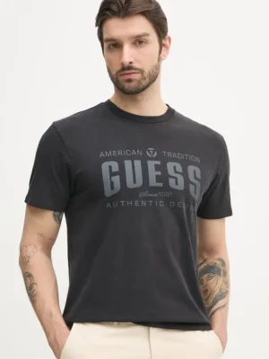 Guess t-shirt bawełniany męski kolor czarny z nadrukiem M5GI27 KBW41