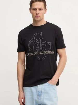 Guess t-shirt bawełniany męski kolor czarny z nadrukiem M5RI59 K9RM1